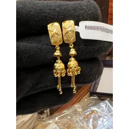 Anshenterpris Gold Plated Crystals Studded Dome Shaped Jhumkas-picture-39