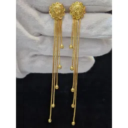 Anshenterpris Gold-Plated Sui Dhaga Tasselled Floral Drop Earrings-picture-33