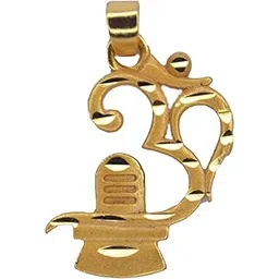 Anshenterpris Gold Om Shiv Chain with Pendant Locket Brass Pearl Brass Pendant-picture-23
