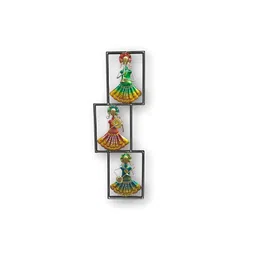 ANSHIKA INTERNATIONAL Green & Yellow Handcrafted 3-Rajasthani Musicians Doll Wall Frame-picture-39