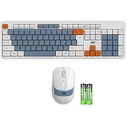 Ant Master 30 Pro Wireless Combo Keyboard & Mouse Set |104-Key Membrane Keyboard |Adjustable DPI Upto 1600 Mouse |2.4GHz USB Receiver | 10M Range|AA Battery Included| White Grey Orange-Win Mac Linux-image-18