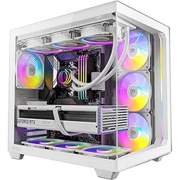 Antec C5 ARGB White, 7 x 120mm ARGB PWM Fans Included, Up to 10 Fans, Type-C 3.2 Gen 2 Port, Seamless Tempered Glass Front & Side Panels, 360mm Radiator Support, Mid-Tower ATX PC Case (ARGB White)-picture-11