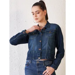 Antheaa Blue Washed Baggy Fit Denim Jacket-picture-26