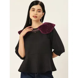 Antheaa Women Black Embellished Sweatshirt-image-41