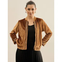 Antheaa Women Bomber with Embroidered Jacket-picture-39