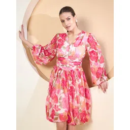 Antheaa Women Floral Printed Fit & Flare Dress-picture-12