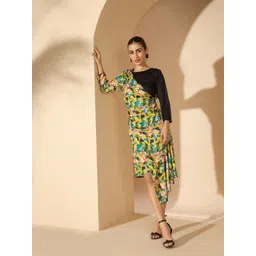 Antheaa Women Floral Printed Midi Dress image 3