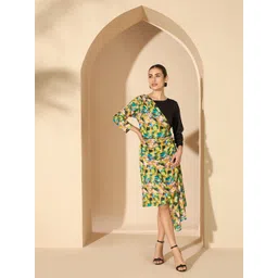 Antheaa Women Floral Printed Midi Dress image 1
