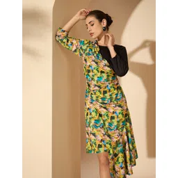 Antheaa Women Floral Printed Midi Dress image 4