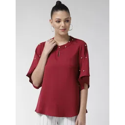Antheaa Women Maroon Solid Top-image-12