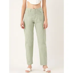 Antheaa Women Mint Green Straight Fit Light Fade Stretchable Jeans-picture-35