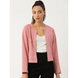 Antheaa Women Pink & White Striped Tailored Jacket-picture-17
