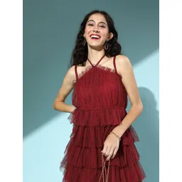 Antheaa Women Stunning Magenta Sleek Dress-picture-41