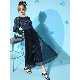 Antheaa Women Stylish Black Floral Cropped Top-image-21