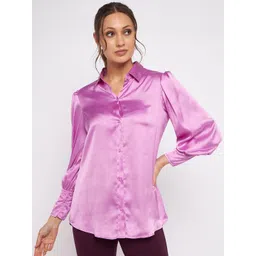 antheaa elit Antheaan Elit Cuffed Sleeves Satin Shirt Style Top-picture-20