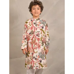 Anthrilo Boys Beige Cotton Regular Fit Printed Kurta-picture-17