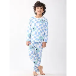 Anthrilo Boys Blue Cotton Printed Pyjama Set-picture-23