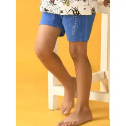Anthrilo Boys Blue Cotton Printed Shorts-picture-22