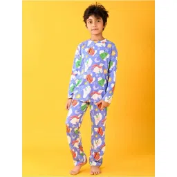 Anthrilo Boys Blue Printed Full Sleeves Night Suits-picture-10