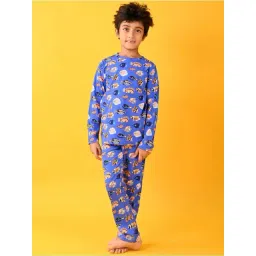 Anthrilo Boys Blue Printed Full Sleeves Night Suits-picture-19
