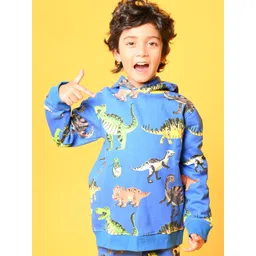 Anthrilo Boys Blue Printed Hooded Fleece Sweatshirt-picture-19