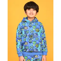 Anthrilo Boys Graphic Printed Hooded Fleece Pullover Sweatshirt-picture-14