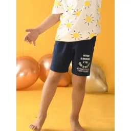 Anthrilo Boys Navy Cotton Printed Shorts-image-5
