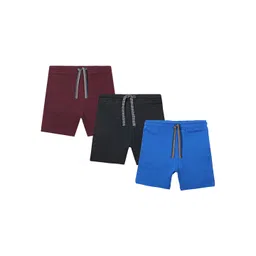 Anthrilo Boys Pack Of 3 Mid-Rise Striped Lightweight Pure Cotton Shorts-image-43