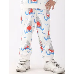 Anthrilo Boys Sleepy Shark Printed Regular Fit Fleece Joggers-image-24