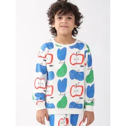 Anthrilo Boys White Apple Pear Fleece Sweatshirt-picture-16