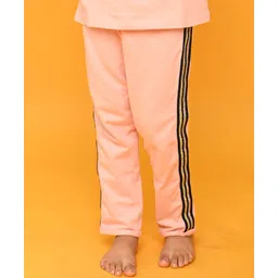 Anthrilo Cotton Solid Side Taped Joggers - Pink-image-41