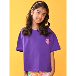 Anthrilo Girls Drop Shoulder Sleeves Pure Cotton Boxy T-shirt-picture-37