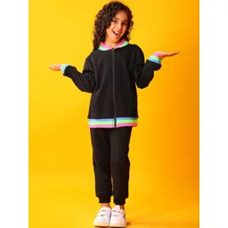 Anthrilo Girls Mandarin Collar Zipper Sweatshirt With Joggers-picture-16