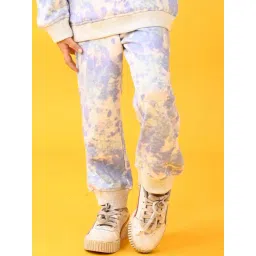 Anthrilo Girls Off White & Purple Printed Joggers-picture-29