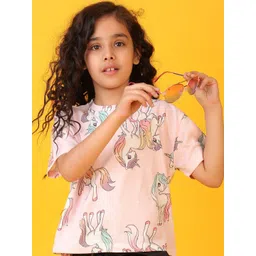 Anthrilo Girls Printed Pockets T-shirt-image-20