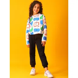Anthrilo Girls Printed Round Neck Long Sleeves T-Shirt With Jogger-picture-38