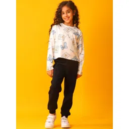 Anthrilo Girls Printed Round Neck Long Sleeves T-Shirt With Jogger-picture-39
