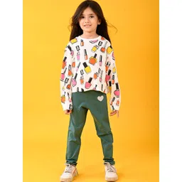 Anthrilo Girls Printed T-shirt with Leggings-picture-29