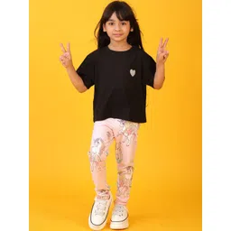 Anthrilo Girls Printed T-shirt with Leggings-picture-31