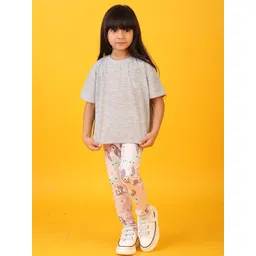 Anthrilo Girls Printed T-shirt with Leggings-picture-23