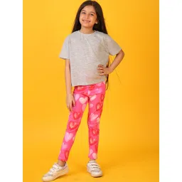 Anthrilo Girls Printed T-shirt with Leggings-picture-26