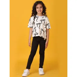 Anthrilo Girls Printed T-shirt with Leggings-picture-30