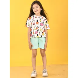 Anthrilo Girls Printed T-shirt with Shorts-picture-25