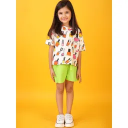 Anthrilo Girls Printed T-shirt with Shorts-picture-24