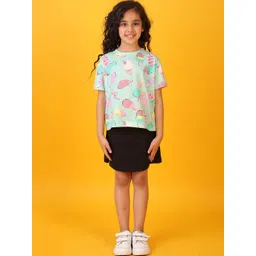 Anthrilo Girls Printed T-shirt with Skirt-picture-18