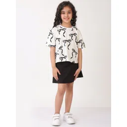 Anthrilo Girls Printed T-shirt with Skirt-picture-16