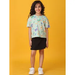Anthrilo Girls Printed T-shirt with Skirt image 1