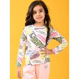 Anthrilo Girls White Printed Full Sleeves T-Shirt-image-24