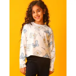 Anthrilo Girls White Printed T-Shirt-picture-12