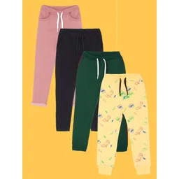 Anthrilo Infant Girls Pack of 4 Fleece Joggers-image-44